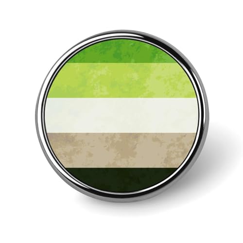 Fashion Brooch Pin, Round Lapel Tie Pin for Men Women Shirt Collar Clothing Decoration, Aromantic Pride Flag Round Badge