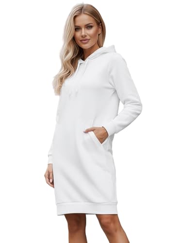 OZONEE Damen Hoodie Kapuzenpullover Lang Sweatjacke Sweatkleid Winterkleid...