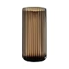 Large cylinder ribbed brown glass flower vase for farmhouse dining table centerpieces decor  urban country home decor