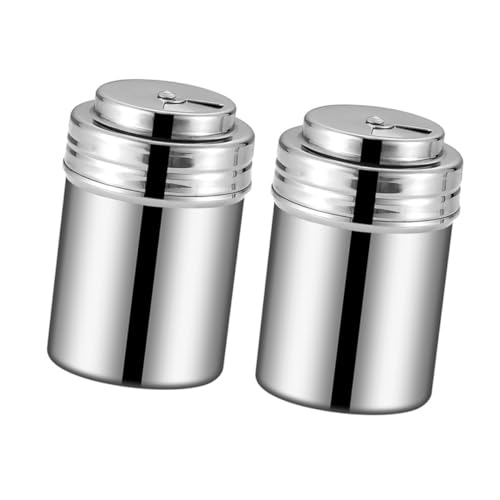 HOLIDYOYO Contenitori Per Spezie in Acciaio Inox 304 Coperchio Antipolvere, Barattoli Per Sale e Pepe Per Cucina Domestica e Ristoranti, Set Da 2 Pezzi Per Conservazione e Organizzazione Condimenti