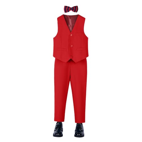Image of YuanLu Boys Suit Homecoming Dresses for Kids Ring Bearer Outfit Suits Tuxedo Formal Vest and Pants Suit Set