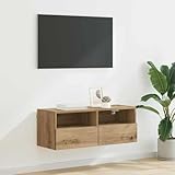 Rantry TV-Wandregal Artisan-Eiche 80 x 30 x 30 cm Holzwerkstoff TV-Wandhalterung Model882930