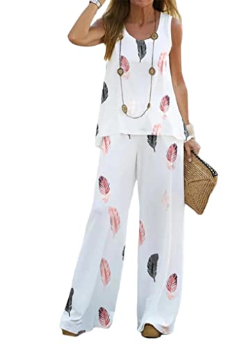 Tenue d'été fluide femme ensemble pantalon large anti-chaleur au style vintage
