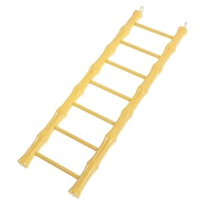 29x8cm / 7 Sprossen Starre Bambus Kunststoff Vogelleiter, Leichte Reinigung | Vogel-Leitern