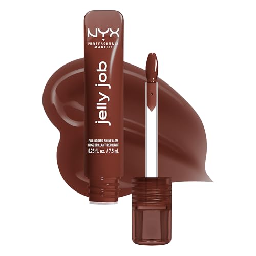 NYX Professional Makeup Peptide Infused Jelly Gloss, Pflegender Gloss für optisch vollere Lippen, Jelly Job, Farbe: 16 Jellybean