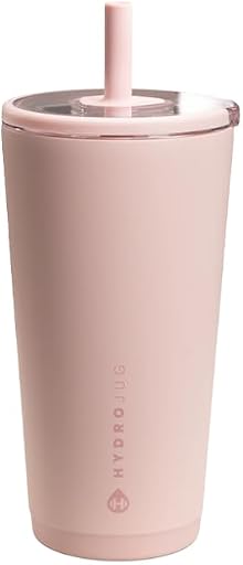 HydroJug Everyday Tumbler 20 oz, Ceramic-Lined Straw Cup, Dusty Rose