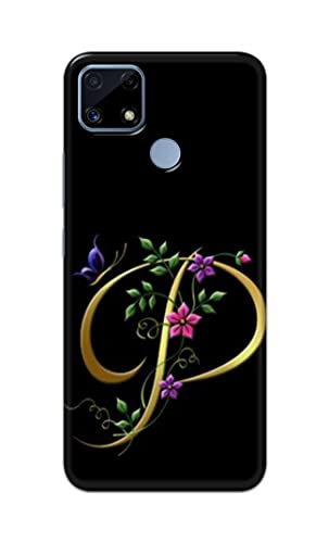 Image of Printed Hard Back Cover Case for Realme C25 | Realme C25s Back Cover (Alphabet P) -1803