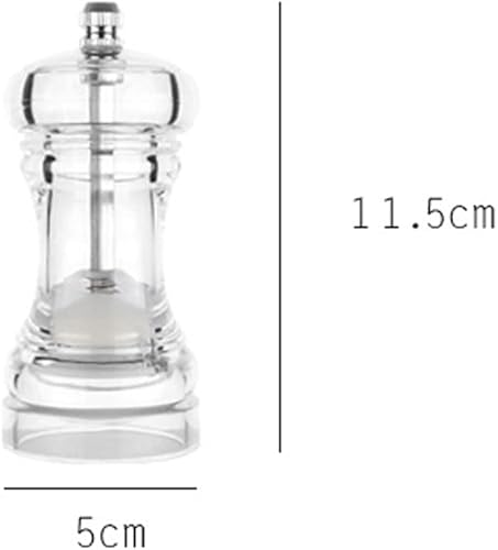 Miniatura 4 de Molinillo de pimienta acrílico transparente de 4 pulgadas, recargable, molino de pimienta y sal, suministros de cocina para sal marina, pimienta (1