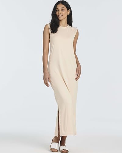 Image of Real Essentials 3 Pack: Women's Maxi Tank Dress | Sleeveless Casual Long Lounge Dress (Plus