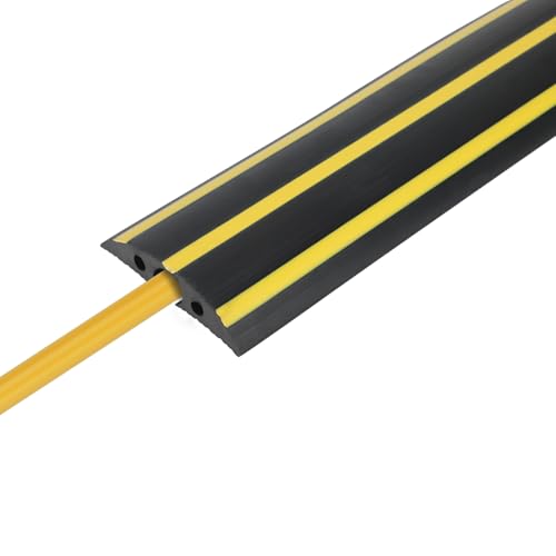 Canaleta de Cable para Coche eléctrico,Cable de Carga Tipo 2 – Protector Plano Resistente para Uso al Aire Libre,Canal de Cable Flexible Caucho para Sistema Cables en el Suelo de la Pared (3m)
