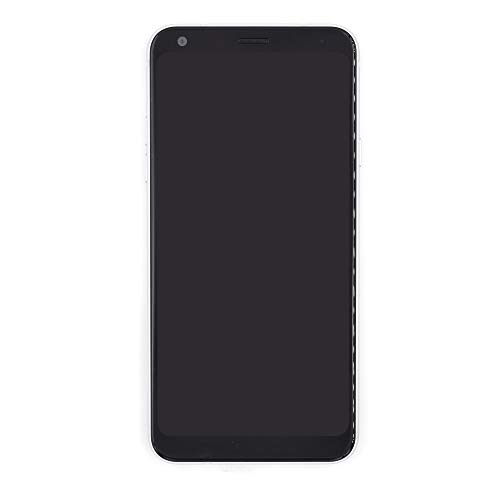 Image of LCD Digitizer Assembly with Front Housing and Flex Cable for USB Charger Port Headphone Jack Speaker Power Button Volume earpiece Motor Front Camera Compatible with LG Q7 Q7+ Q610 Q610EM(Silver)