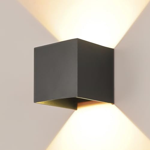 Review de Lamparas contemporaneas los mejores 5. 34 IMILLET lampara de pared exterior, Lámpara de Pared de Estilo Minimalista Moderno, resistente al agua IP65, 10W luz led de pared ajustable con haz de luz, adecuada para exterior y...