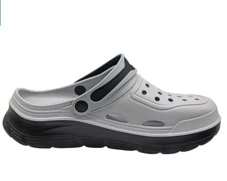 Image of ADDA Men's Stylish Casual Sports Clogs /Sandals with Adjustable Back Strap for Adults | Comfortable & Lightweight| Stylish & Anti-Skid| Waterproof & Everyday Use Mules for Gents /Boys (GREY, UK 10)