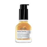 L’Oréal Professionnel Aceite Concentrado Metal Detox, Para Pelo seco, dañado o teñido, Protector térmico, Color más duradero y brillante, Para cabello más fuerte y nutrido, Serie Expert, 50 ml
