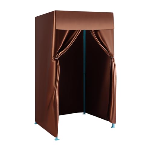 Portable Clothing Store Fitting Room with Shading Curtain and Hook Up, Mobile Changing Room Dressing Room, Foldable Temporary Locker Room for Clothing Shops, Shopping Malls (Silver Gray)