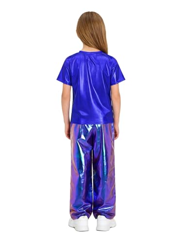 Traje metalizado infantil que soluciona el vestuario de hip hop brillante para niños 2
