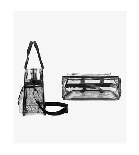 PVC Transparent Beach Bag - Large Capacity Waterproof Swimming Tote with Multi-Carry Design, Clear Fitness Yoga Crossbody Handbag for Summer(Gray)3