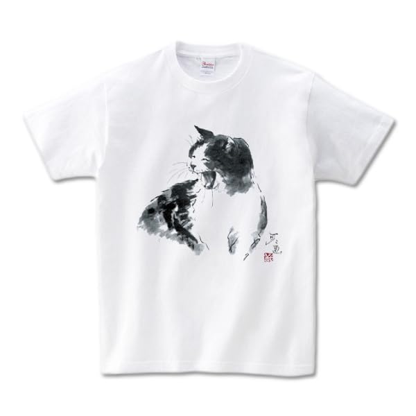 T-Shirt cat llutration by Minoru Nakahama, Cotton 100%, 5.6 Ounce