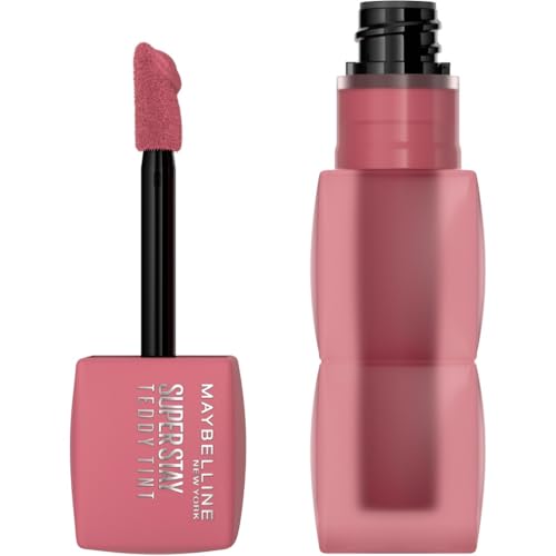 Maybelline New York Teddy Tint, Tinta Labbra A Lunga Tenuta, Effetto Matte Vellutato, Tenuta 12H, Formula Stratificabile, Superstay, Tonalità: Kneehigh 55, 5 ml