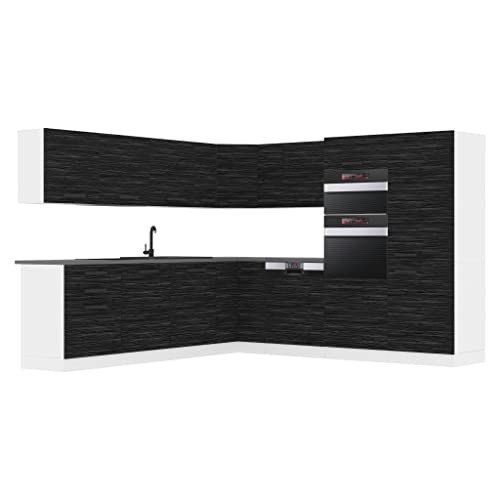 Belini Küchenzeile Küchenblock Küche L-Form Jane Küchenmöbel mit Griffe, Einbauküche ohne...