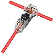 Kuject 10pc Low Voltage Wire Connectors, T Tap 3 Way 1 Pin Splice Wire Connectors, Quick Solderless Wire Connector for Automotive, Led Strip, Landscaping, 20-24AWG