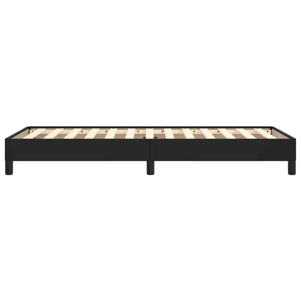Bettgestell Schwarz 90x200 cm Kunstleder mit stabilen Stützbeinen und Sperrholzlatten, schmutzabweisend und pflegeleicht, einfache Reinigung mit feuchtem Tuch, inklusive