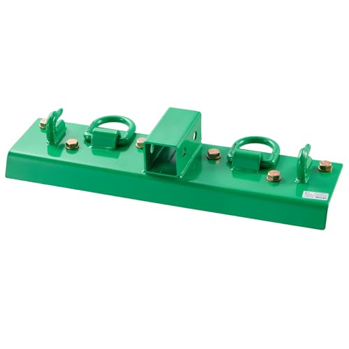 VEVOR Gancho para Balde de Tractor de 7,93 mm de Acero Forjado G70 con Anillo de Amarre, Placas Traseras Resistencia Máxima a la Rotura de 5443,1 kg Compatible con Balde de Tractor, RV, Camión, Verde