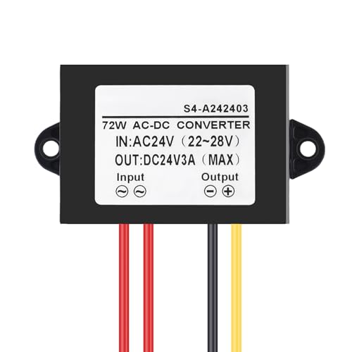 3A Stromwandler, Spannungsadapter, AC-DC Gleichrichter, AC 24V auf DC 24V Konverter, Step-Down-Netzteilmodul, Wasserdichter Spannungsregler-Reduzierer, für Fahrzeuge, Audiosysteme