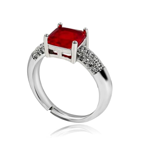 Image of Square Stone Ring for Women & Girls | Alloy Stone | Gemstone Jewelry for Engagement, Wedding, Party | Gift for Anniversary, Birthday & Special Occasions