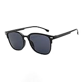  fengzong Hombre Gafas de Sol de conducción para Hombres Marco irrompible 100% Protección UV Gafas de Sol Vintage para Hombres (Negro-Gris)