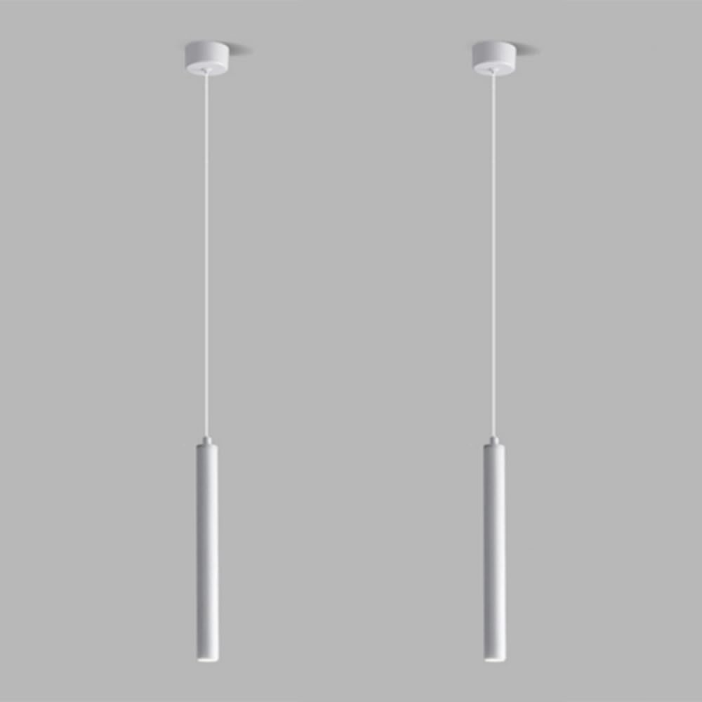 2 Pezzi Lampada a sospensione LED Lampadario Moderno Design Minimalista Lampada da soffitto LED Bianco Plafoniera Alluminio per Sala da pranzo Camera da letto Soggiorno Ristorante