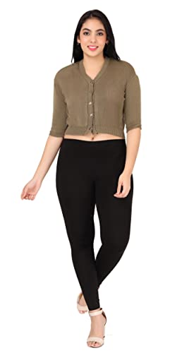 Image of Women Winter Wear V-Neck Half Sleeves Regular Fit Woollen Blouse