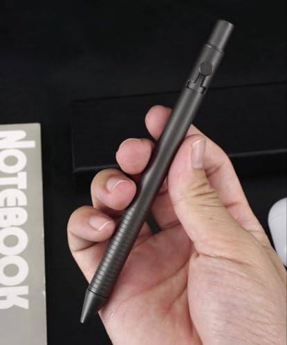Generic LA018 Dark Grey Titanium Alloy Bolt Action Pen Retractable Gel Pen No Clip Office Pen Compatible thumb #5