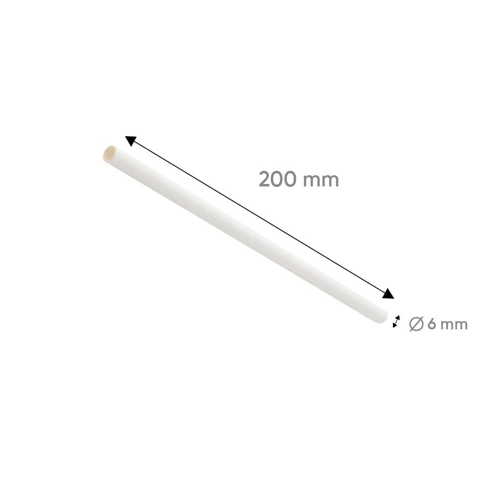 1000 pailles jetables blanches en papier longeur 20 cm et diamètre 6 mm