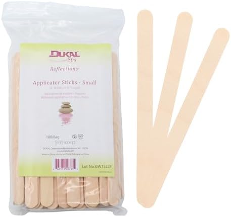 DUKAL 900412-PK Reflections Wax/Body Treatment Applicator, Non-Sterile, 3/8" Width, 4-1/2" Length, Small (Pack of 100)