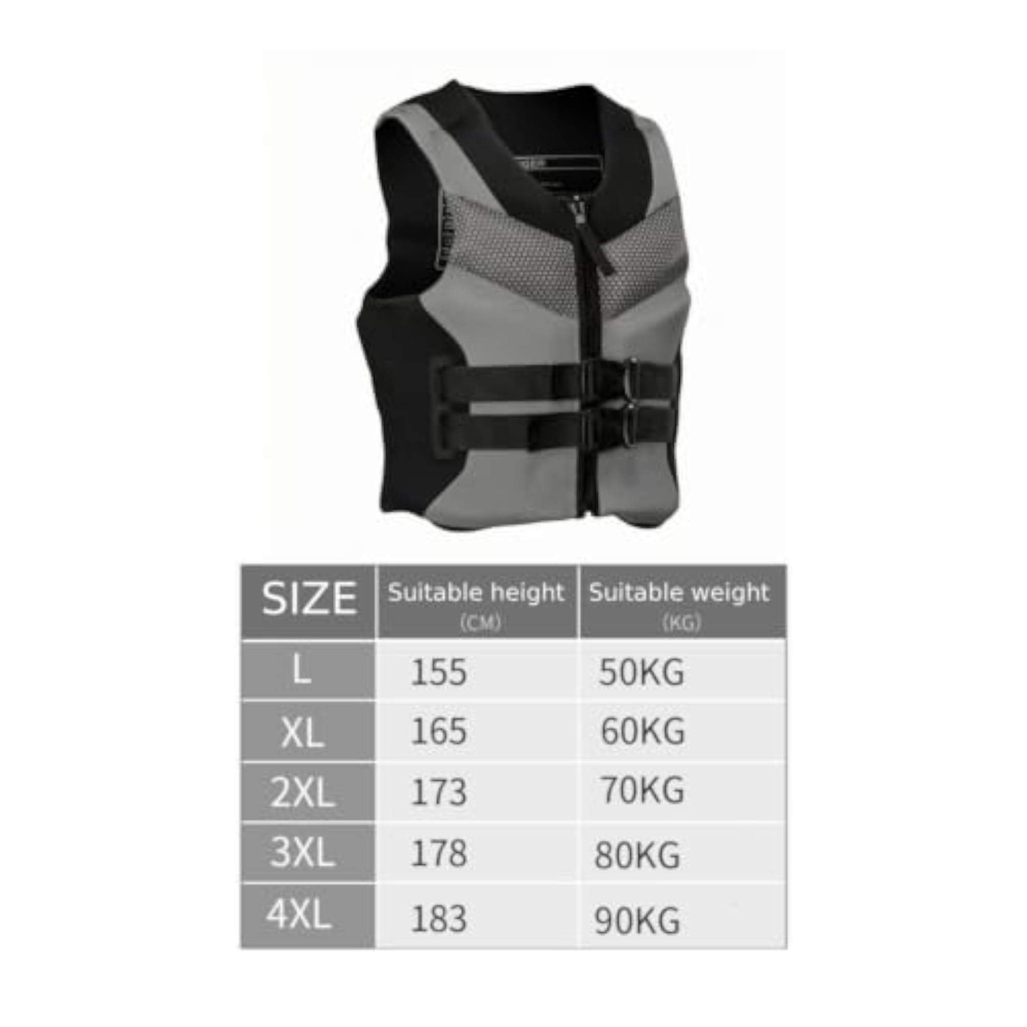 Adjustable Straps Adult Life Jacket with Zippered Sleeves