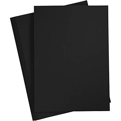 Made in Germany, Karton DIN A4 Schwarz, 20 Blätter, Premium Qualität, Bastelkarton 210x297 mm, 180 g. Schwarz Cover