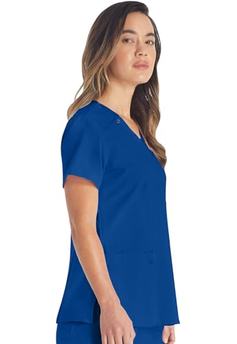 Dickies EDS Essentials Scrubs, V-Neck Womens Tops with Four-Way Stretch and Moisture Wicking DK615, XL, Galaxy Blue - image 6