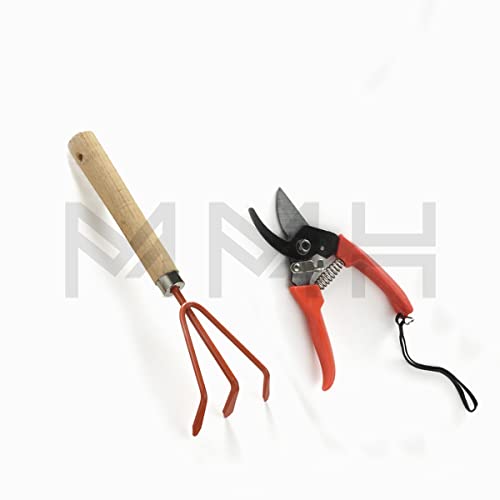 Kit Jardinagem Conjunto Com 4 Peças Cabo De Madeira + Luva