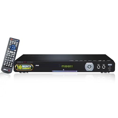Image of iBELL 3288HD DVD Player with Built-in Amplifier, 4 Digit Display,HDMI & USB Copy Function, Black
