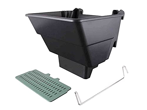 Zaundirekt Blumenkasten | schwarz aus Polypropylen | UV und Witterungsbeständig | Höhe: ca. 208mm