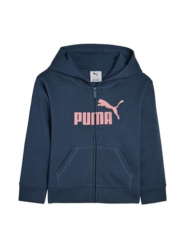 PUMA Moletom feminino com logotipo central com zíper, índigo escuro