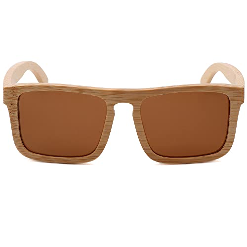 Sunglasses Men Bamboo Wooden Frame 100% UV Protection Polarized Lens Outdoor Glasses K5652