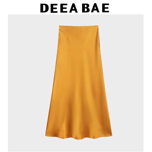 Satin Skirt Women's Fashion Multi Color Casual Elegant Silk Texture Midi Half Body Skirt High Waist Bag Hip Middle Long Skirt3