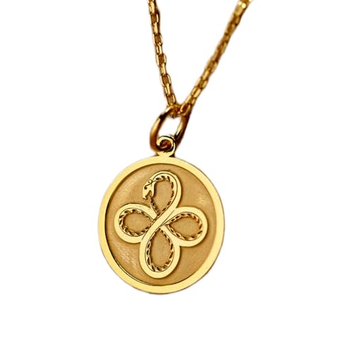 Collier pendentif pièce Ouroboros LKBEADS, le cadeau symbolique gravé en argent