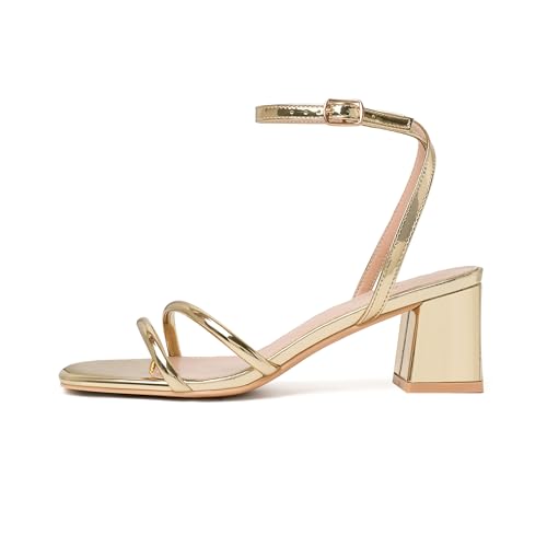 Women's Heels Chunky Block Strappy Square Open Toe Ankle Buckle Heeled Sandals Wedding Party Dress Shoes2