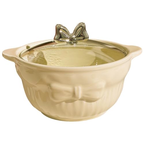 22Oz Ceramic Lamian Noodles Bowl Ramen Bowl microwavable? with Handle and lid, French Onion Soup Bowl, id, French Onion Soup Bowl, Milk Yellow
