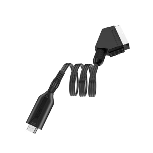 SOIMISS Convertitore Scart a interfaccia video con audio Cavo Convertitore Video Analogico Digitale USB Alimentato Adattatore Video Scaler per Tv Hdtv Dvd Stb Vhs