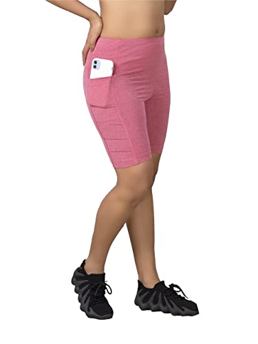 Image of DECISIVE Fitness Yoga Gym Sports Workout Cycling Running Tights Shorts with Side Pocket for Women & Girls