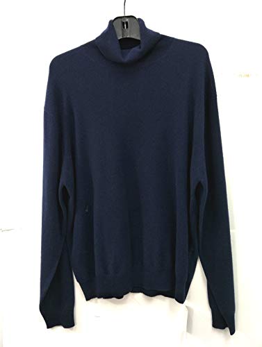 Hima Men's 100% Cashmere Turtleneck Sweater (Navy)-XL2